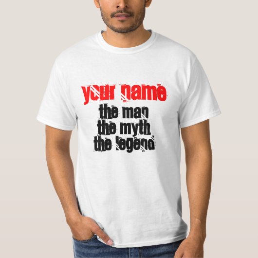 個人名入れ可能!男性用「伝説の男」Tシャツ Tシャツ (正面)