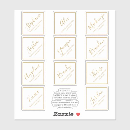 個人名広場パーティーの好意ボックス シール (シート)