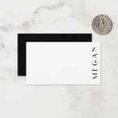 個人名白黒ミニマル ノートカード (正面/裏面インサイチュ)