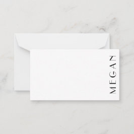 個人名白黒ミニマル ノートカード