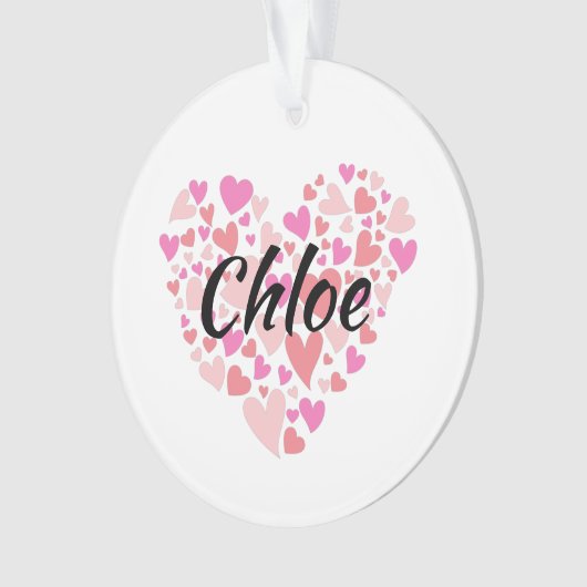 個人名(ハート) オーナメント (正面)