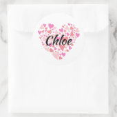 個人名(ハート) ラウンドシール (バッグ)