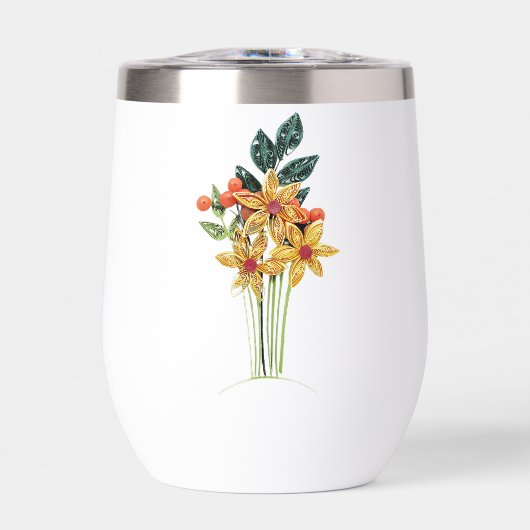 個人名、紙クイル花11oz白 (正面)