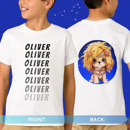 個人名Astrology〔占星術の〕十二宮図サインレオ後面 Tシャツ