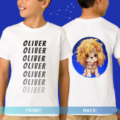 個人名Astrology〔占星術の〕十二宮図サインレオ後面 Tシャツ