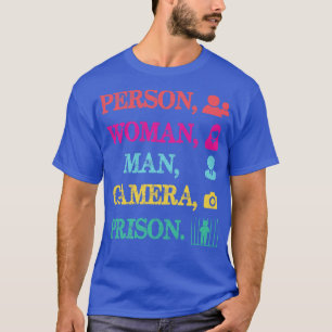 個人女性男性カメラテレビ刑務所 Tシャツ