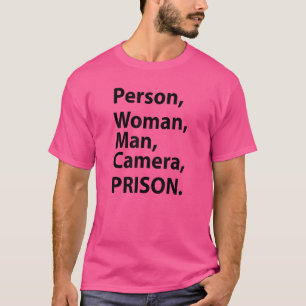個人女性男性カメラ刑務所おもしろい1 Tシャツ