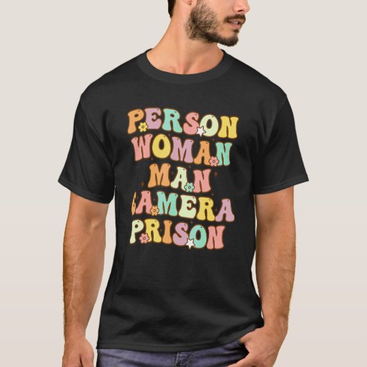 個人女性男性カメラ刑務所6 Tシャツ (正面)