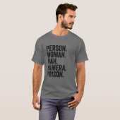 個人女性男性カメラ刑務所 Tシャツ (正面フル)