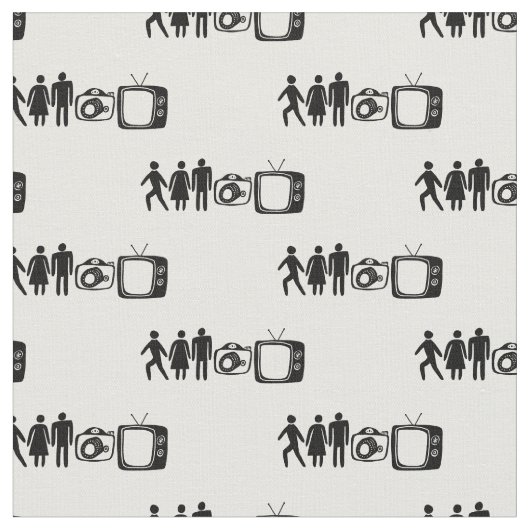 個人女性男性カメラTVパターン ファブリック (クローズアップ)