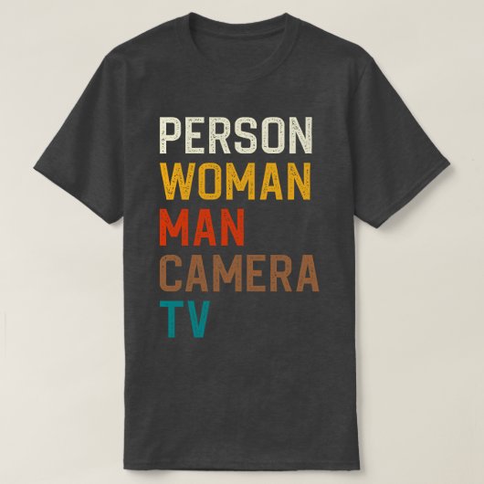 個人女性男性カメラTV Tシャツ (デザイン正面)