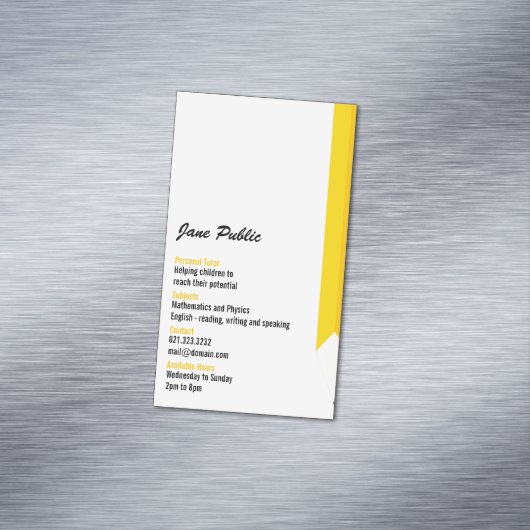 個人家庭教師の鉛筆の名刺の磁石 マグネット名刺 (インサイチュ)