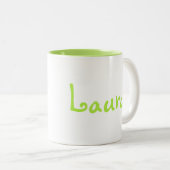 個人専有化の2調子の緑および白いマグ ツートーンマグカップ (正面右)