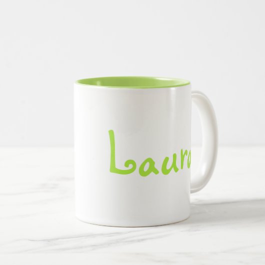 個人専有化の2調子の緑および白いマグ ツートーンマグカップ (正面右)