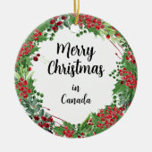 個人州の田舎町の写真メリークリスマス セラミックオーナメント (正面)