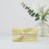 個人弁護士と金の正義のロゴ 名刺 (スタンド正面)