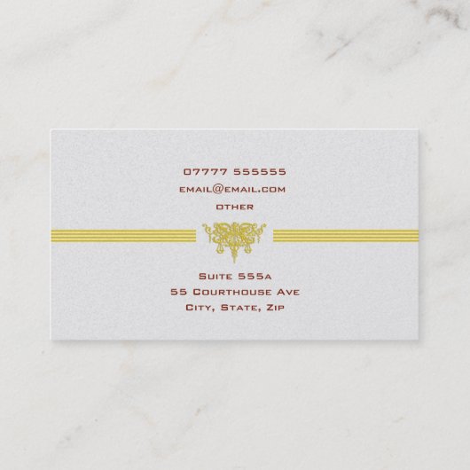 個人弁護士と金の正義のロゴ 名刺 (裏面)