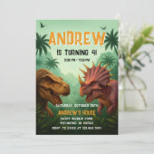 個人恐竜の誕生日パーティーの招待状 招待状 (スタンド正面)