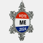 個人投票2024年大統領の選挙運動 スノーフレークピューターオーナメント (左)