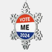 個人投票2024年大統領の選挙運動 スノーフレークピューターオーナメント (右)