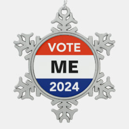 個人投票2024年大統領の選挙運動 スノーフレークピューターオーナメント