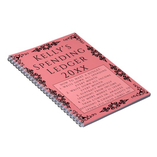 個人支出元帳予算エレガントノートブック ノートブック (右側)