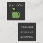 個人教師の先生の緑のAppleの家の黒板 スクエア名刺 (正面/裏面)