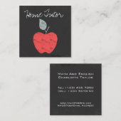 個人教師の先生のAppleのパーソナライズな家の黒板 スクエア名刺 (正面/裏面)