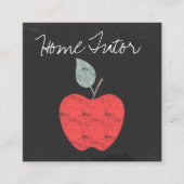 個人教師の先生のAppleのパーソナライズな家の黒板 スクエア名刺 (正面)