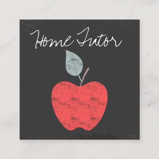 個人教師の先生のAppleのパーソナライズな家の黒板 スクエア名刺 (正面)