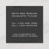 個人教師の先生のAppleのパーソナライズな家の黒板 スクエア名刺 (裏面)