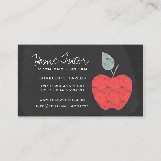 個人教師の先生のAppleの家の黒板 名刺 (正面)
