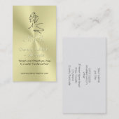 個人教師、モノグラム、ダンサーのロゴ、金ゴールド一見を踊って下さい 名刺 (正面/裏面)