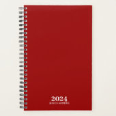 個人文房具・クリムゾンレッド週刊紙 プランナー手帳 (正面)