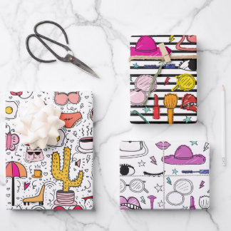 個人気にファッション化粧ガーリー品 ラッピングペーパーシート