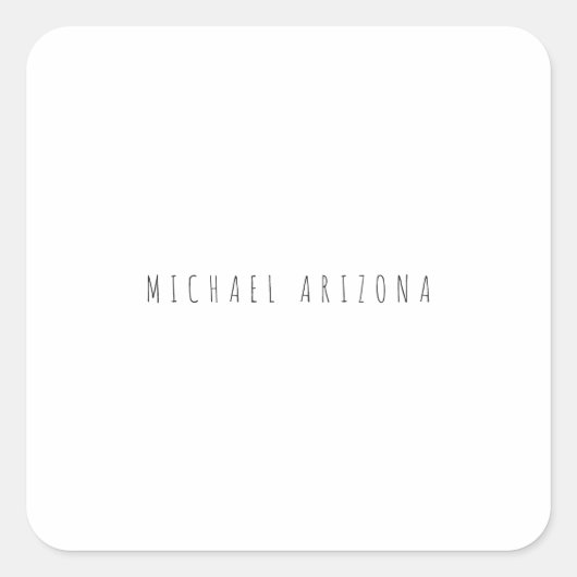 個人独占的追加モダン名のミニマル スクエアシール (正面)