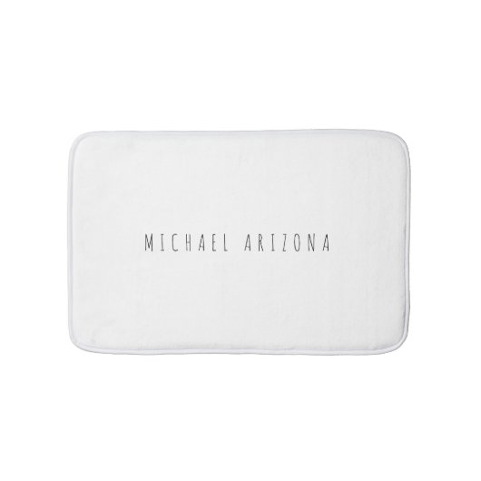 個人独占的追加モダン名のミニマル バスマット (正面)