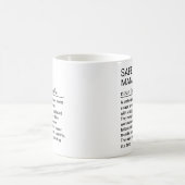 個人用にカスタマイズできる面白い安全管理者定義 コーヒーマグカップ (中央)