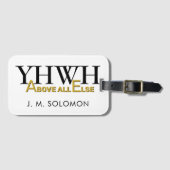 個人用にカスタマイズできる YHWH YAHWEH Above All Else キリスト教 ラゲッジタグ (正面横)