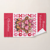 個人用に設定したハイランドカウズハッピーバレンタインデー ハンドタオル (ハンドタオル)