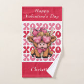 個人用に設定したハイランドカウズハッピーバレンタインデー ハンドタオル (ハンドタオル)