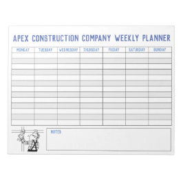 個人用に設定するタイトル付き週次プランナー。 ノートパッド