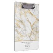 個人用に設定するビジネス金ゴールド白大理石 クリップボード (右)
