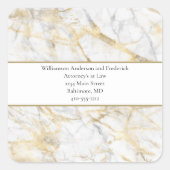 個人用に設定するビジネス金ゴールド白大理石 スクエアシール (正面)