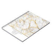 個人用に設定するビジネス金ゴールド白大理石 ノートブック (左側)