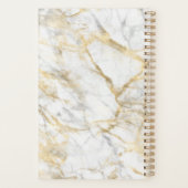 個人用に設定するビジネス金ゴールド白大理石 プランナー手帳 (裏面)