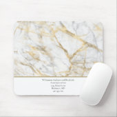 個人用に設定するビジネス金ゴールド白大理石 マウスパッド (マウス)
