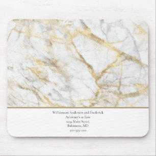 個人用に設定するビジネス金ゴールド白大理石 マウスパッド