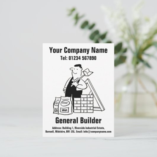 個人用に設定する汎用ビルダー漫画 ポストカード (スタンド正面)