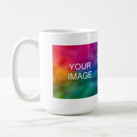 個人用に設定する自分の写真を追加する画像文字ロゴ コーヒーマグカップ (左)